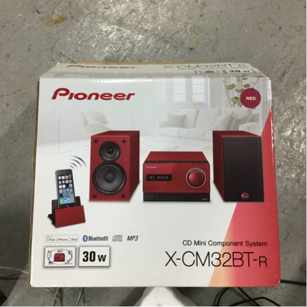 Pioneer CD ミニコンポ X-CM32BT RED
